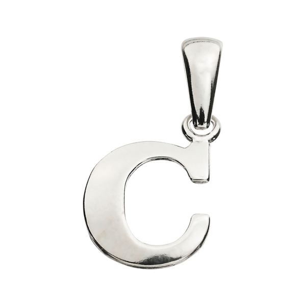 Silverhänge bokstaven C. Mått: 10 mm hög.
