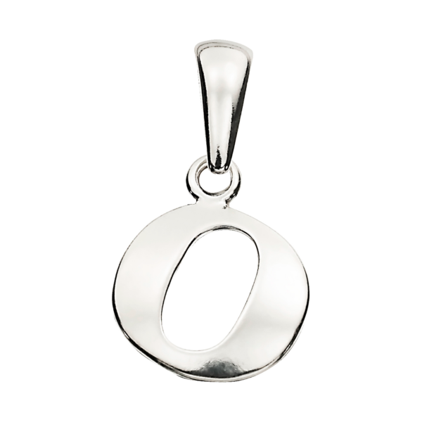 Silverhänge bokstaven O. Mått: 10 mm hög.