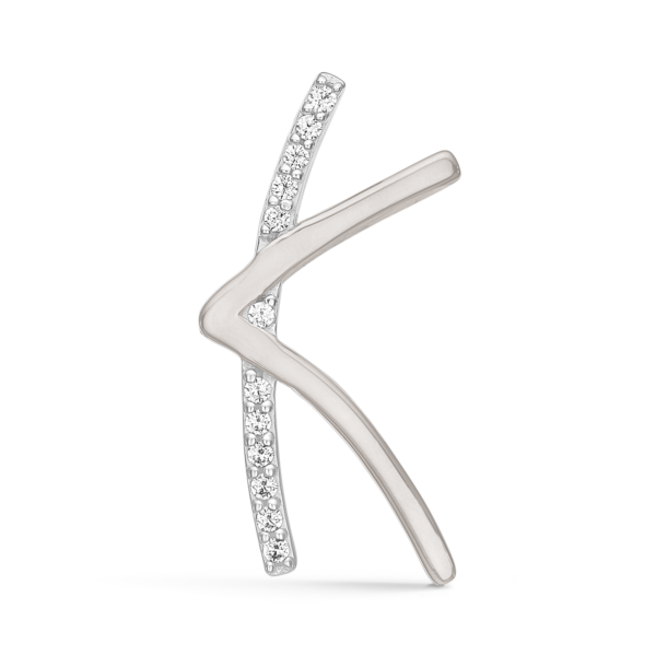 Brevhänge i Silver K. med facetterad zirkon. Mått: 17 x 9 x 4 mm.