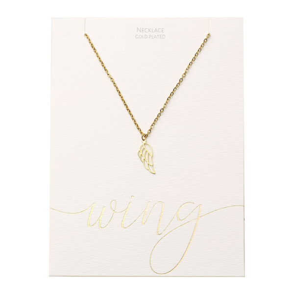 Angel Wing halsband 14 karat guldpläterat 42+5 cm