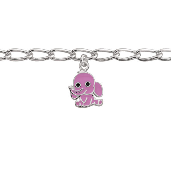 Silverarmband elefant med