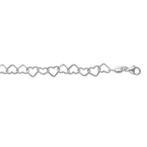 Silver armband hjärtan. Längd 21 cm.