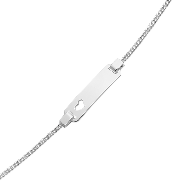 Silverarmband med en tallrik med hål som ett hjärta 13 + 3 cm Längd 13 + 3 cm.