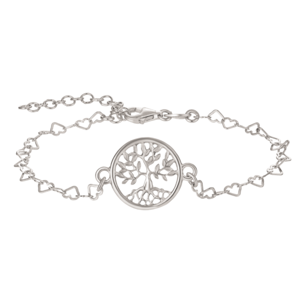 Livets träd Silverarmband, i cirkel. Längd 17+4 cm