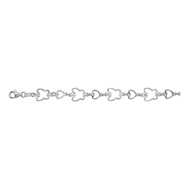 Silverarmband fjäril med hjärta emellan. Längd 18+3 cm.