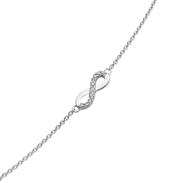 Infinity armband silver evighetsskylt med zirconia på kedja