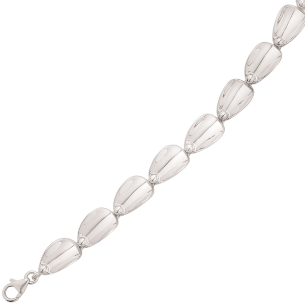 Silverarmband rodiumpläterade blad Längd 18+3 cm.
