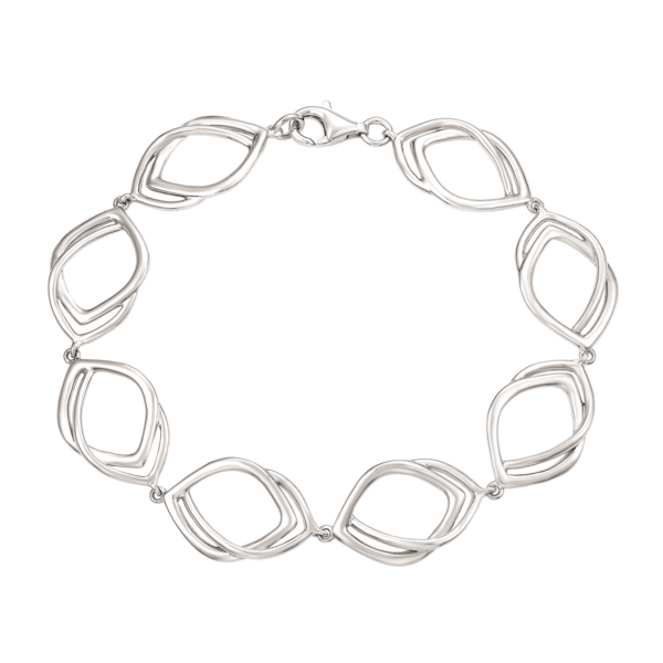 Silverarmband öppet dubbel drop Längd 20 cm