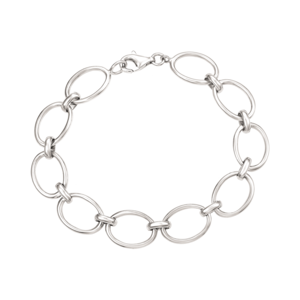 Silverarmband ovala ringar Längd 19 cm