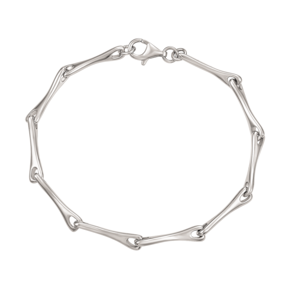 Silverarmband buggad avlång pinne Längd 19,5 cm