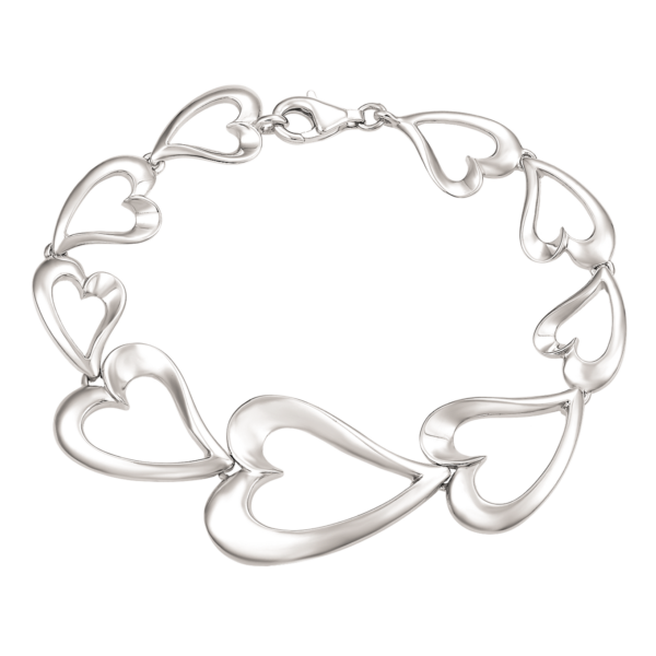 Hjärta Silverarmband. Längd 20 cm