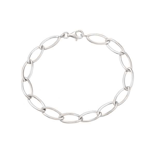 Silverarmband ovalt tunna öppna länkar Längd 19,5 cm