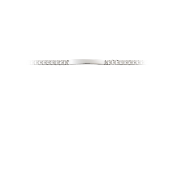 Panzerkedja av silverarmband med ID-skylt 5,0 mm bred. Längd 21 cm.
