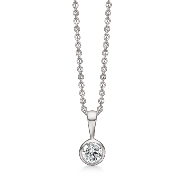 Silverhalsband 5 mm. synt. cubic zirconia med rörhylsa