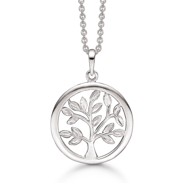 Støring livets träd Halsband i silver - 42+5 cm
