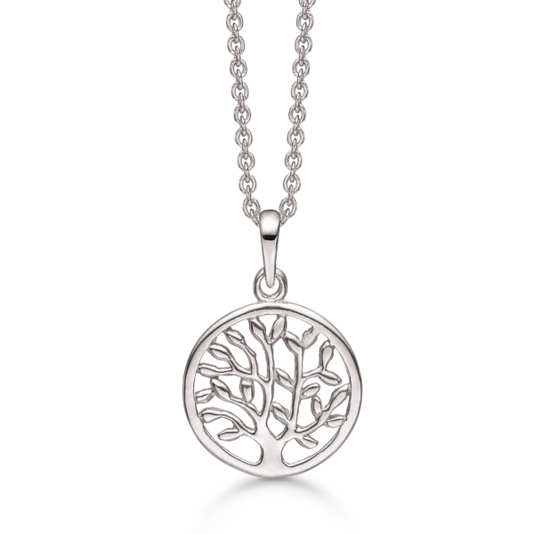 Støring livets träd Halsband i silver - 42+5 cm