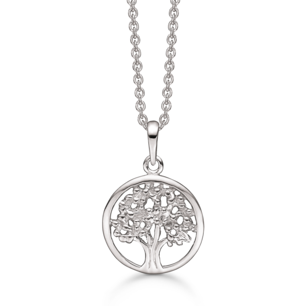 Støring livets träd Halsband i silver - 42+5 cm