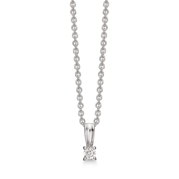 Silverhalsband rhodinerad facetterad zirkon i 4 spännen