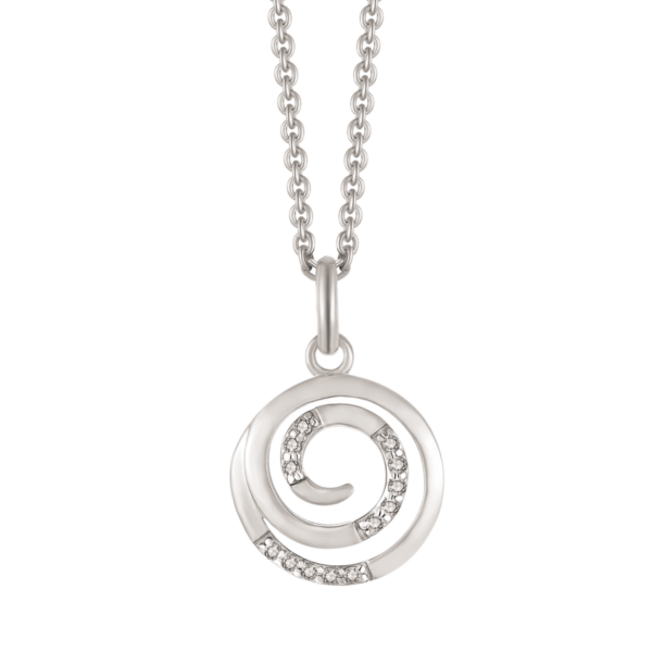 Silverhalsband 3 cirklar mysade in i varandra med zirconia