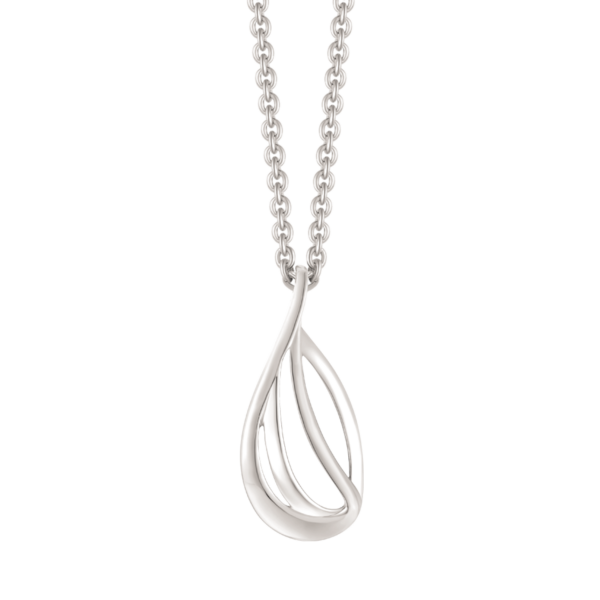 Silverhalsband oval rosett med 3 rader