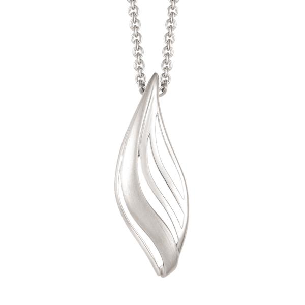 Silverhalsband avlångt droppmatt med linje