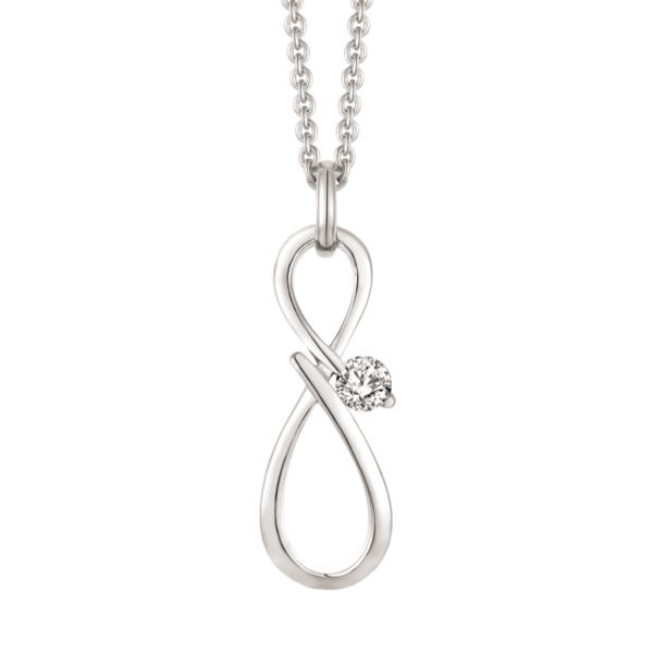 Infinity Silverhalsband, evighetstecken med zirkonstenar