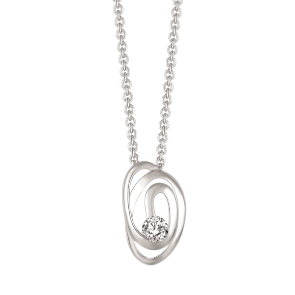 Silverhalsband dubbel oval flätat ihop med zirkoner