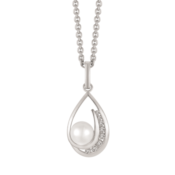Silver halsband droppe med sötvattenspärla