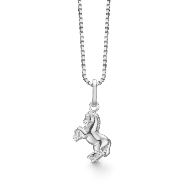 Støring Horse halsband i Silver, med en blank yta. längd 38 cm.
