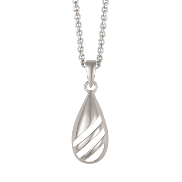 Silver halsband drop med 2 streck