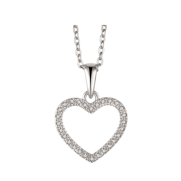 Silver Heart halsband hjärta med zirconia Mått: 12 x 13,5 x 1,8 mm