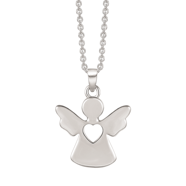 Angels Silverhalsband, med hjärta. Mått: 14,8 x 15,5 x 1,3 mm