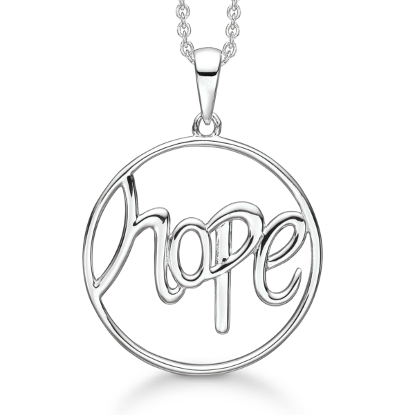 Silverhalsband rodiumpläterat statement cirkel "hopp"
