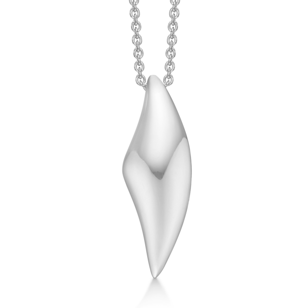 Silverhalsband rodiumpläterade avlånga ögon. Kedjan är rodiumpläterad silver i längd 42-45 cm.