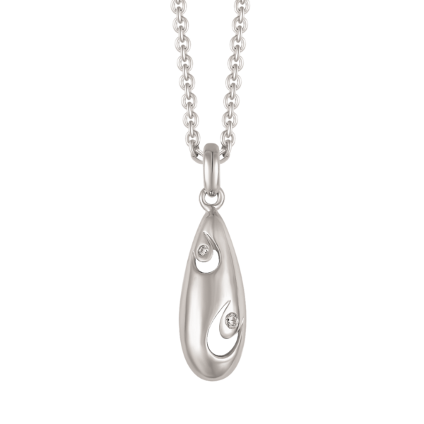 Silver halsband drop med 2 zirkoner