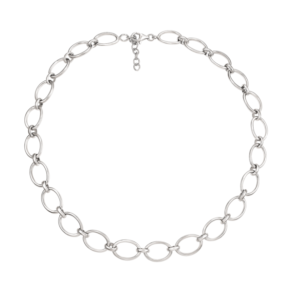 Silverhalsband ovala ringar
