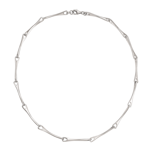 Silverhalsband buggad avlång pinne Kedjan är silver i längd 42 cm