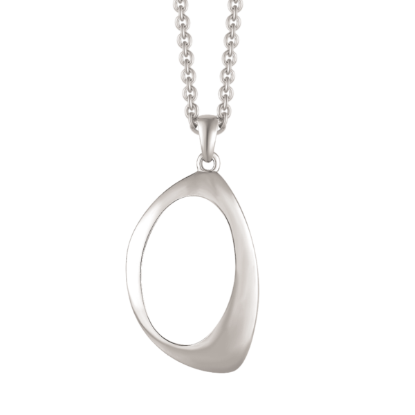 Silverhalsband krokig oval