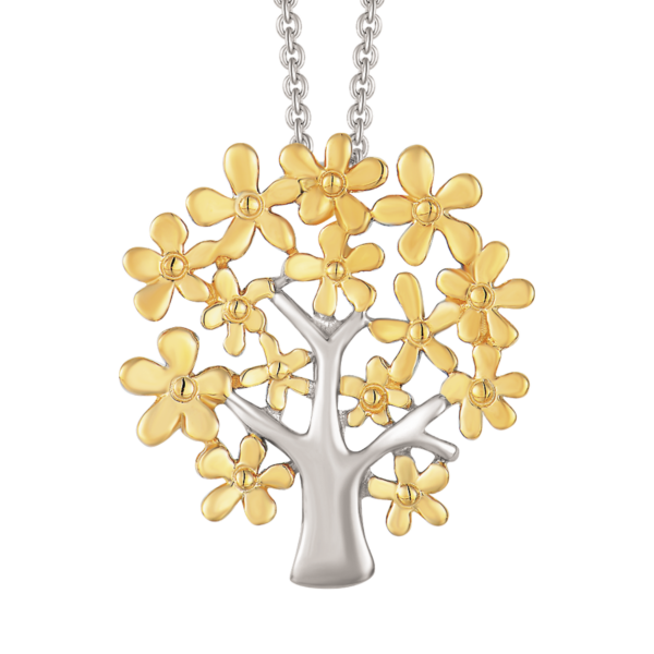 Tree of Life Silverhalsband och guldpläterat