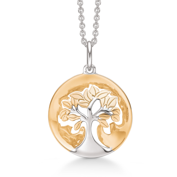 Tree of Life Silverhalsband rhodinerat/guldpläterat