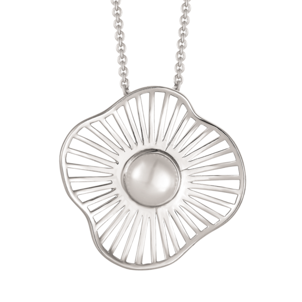 Silverhalsband blomma av linjer och sötvattenspärla