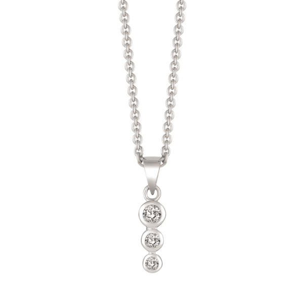 Silverhalsband 3 cirklar i 3 olika storlekar med ziconia