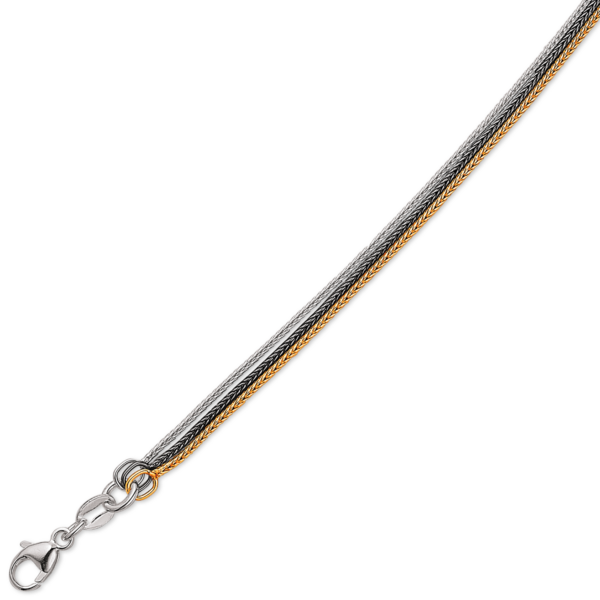Silverhalsband oxiderat, guldpläterat och silvertvinnat räv. Kedjan är oxe. smida