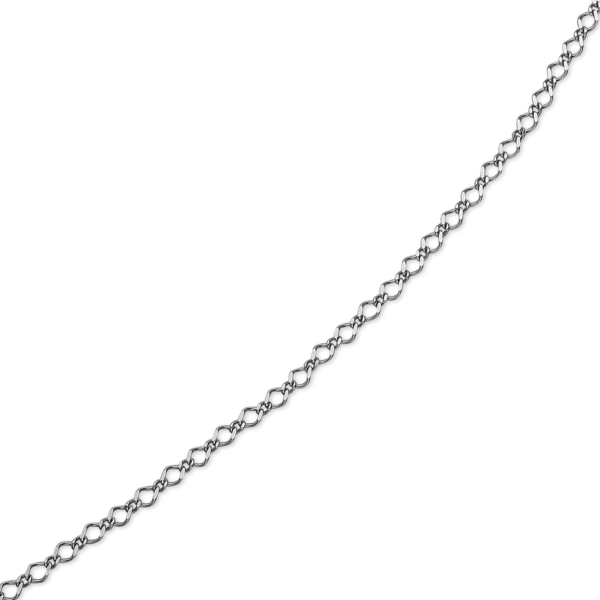 Silver ankelkedja rodiumpläterad med ovala länkar. Längd 23+4 cm.