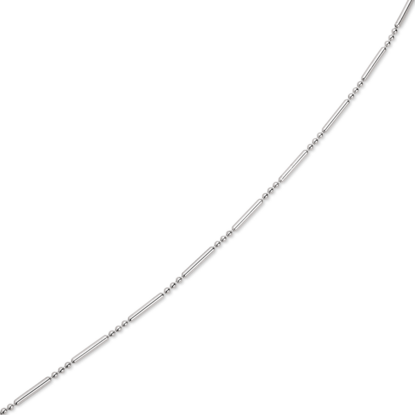Silver ankelkedja rodiumpläterad 3 bollar med pinne emellan Längd 23+4 cm.