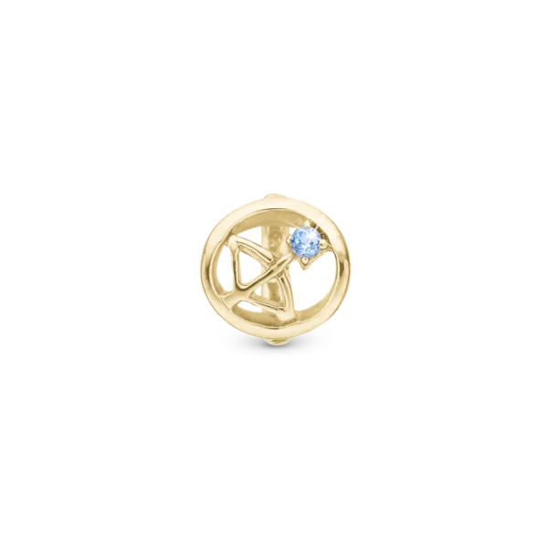 Christina berlock Skytten Zodiac Guldpläterad Silver, Med Blå Sten, 6 mm