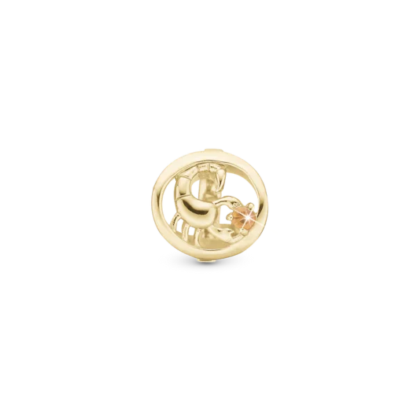 Christina berlock Scorpio Zodiac Guldpläterad Silver, Med Gul Sten 6 mm