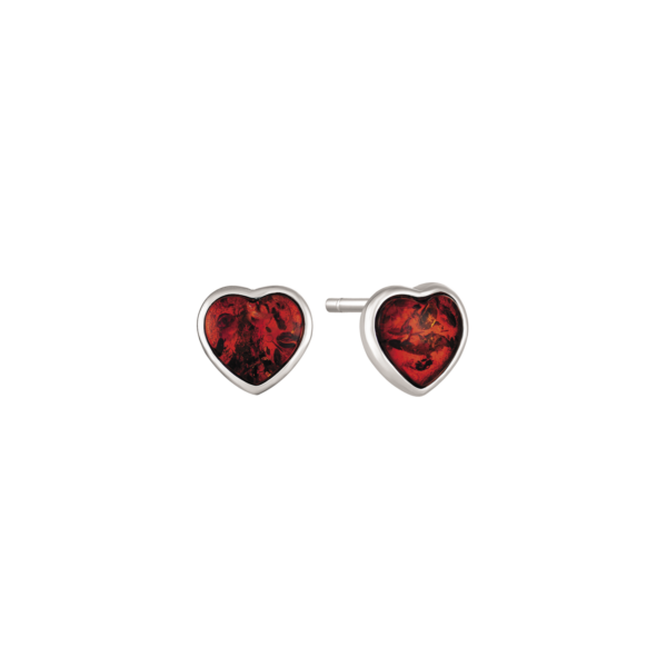 Bärnstenshjärta Silver öronproppar
