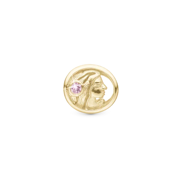 Christina berlock Virgo Zodiac Guldpläterad Silver, Med Lila Sten - 6 mm