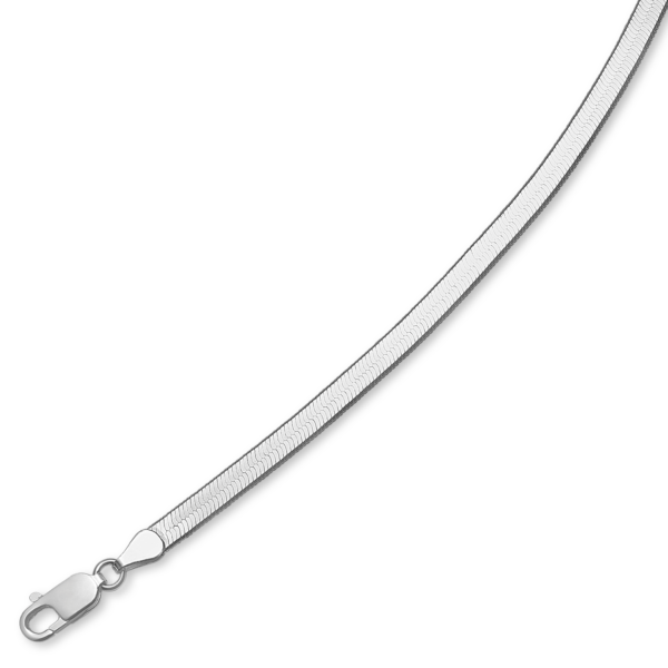 Silver Fiskbensarmband glänsande 925s. 4,49 mm. 18 cm Längd 18 cm.